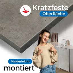 Vaatwasser Frontplaat - Paneel Vaatwasser - Keuken Vernieuwen - Krasbestendig Melamine - 565 x 444 mm - Donker Beton — thumbnail 3