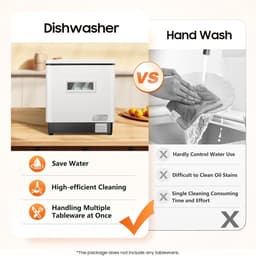 Tafelvaatwasser - Compacte machine - Keuken schoonmaken - Zuinig en stil - 6 couverts - Wit — thumbnail 5