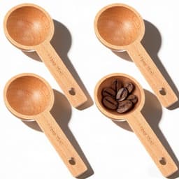 Dailygoody - Set van 4 Houten Koffieschepjes - Beukenhout - 15 ml - Keukenaccessoires voor Koffie en Specerijen — thumbnail 1