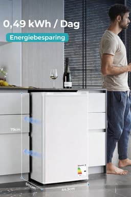 Celestul Minikoelkast 91 Liter - Mini Koelkast Stil 38dB - Compacte Koelkast met Thermostaat - Voor Slaapkamer - Kantoor & Studentenkamer - Wit — thumbnail 2