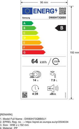 Samsung Serie 80 Volledig ingebouwd 14 couverts — thumbnail 2