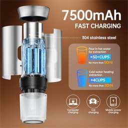 Premium Draagbare Koffiemachine met Verwarming – Oplaadbare Espresso Maker USB-C – Geschikt voor Capsules & Gemalen Koffie – Compact & Krachtig voor Reizen, Auto & Outdoor — thumbnail 5