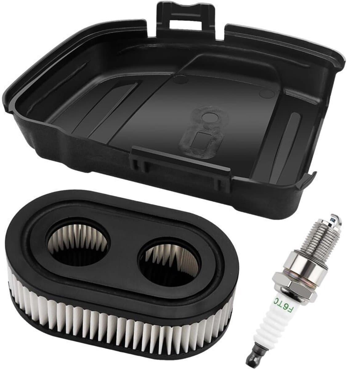 Geschikt voor 594575 Luchtfilterdeksel, F6TC-bougie, grasmaaierluchtfilter, compatibel met Briggs & Stratton 650EXI 675EXI 675IS-serie motor Vervangt 594575 798452 — afbeelding 1