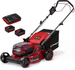 Einhell Accu Grasmaaier GC-CM 36/46 S Li BL Kit - Power X-Change - 36 V/Li-ion - Maaibreedte: 46 cm - Aanbevolen gazonoppervlakte: tot 500 m² - 50 L opvangzak - Maaihoogte: 25-80 mm - Incl. 2x 4.0 Ah accu en 1 oplader — thumbnail 1
