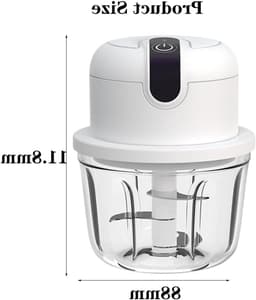 Elektrische mini-uienhakmolen - Elektrische keukenhakmolen 350 ml, USB-oplaadbaar, draadloos, kleine uienhakmolen, geschikt voor uien, fruit, noten, vlees, knoflook — thumbnail 2