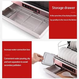 Draagbare Vaatwasser - Compacte unit - Thuisgebruik Keuken - Vijf Wasprogramma's - 42 Liter Capaciteit - Wit — thumbnail 3