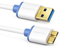 deleyCON 1,5m Micro USB 3.0 Datakabel tot 5 Gbit/s Oplaadkabel voor Mobiele Telefoon Smartphone Tablet Externe Harde Schijven - USB A Male naar Micro B Male Wit — thumbnail 5