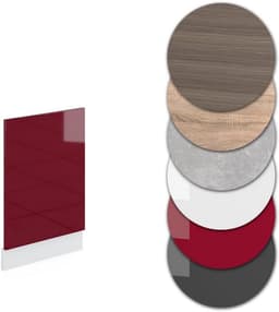 Vaatwasser Paneel 45 cm Hoogglans Bordeaux Rood/Wit voor Keukenserie R-Line — thumbnail 5