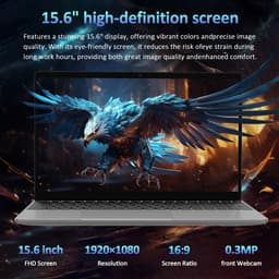 Auusda T152A - 15.6 inch laptop - N95 processor, 16GB RAM, 512GB NVMe SSD - Full HD scherm - Backlit toetsenbord - Vingerafdruksensor - WIFI5 - Ideaal voor kantoor & studie — thumbnail 2