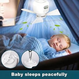 Verte Camping Plafondventilator met Afstandsbediening - Wit - Woonkamer | Slaapkamer | Keuken | Tent — thumbnail 4
