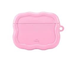 xoxo Wildhearts hoesje geschikt voor AirPods Pro 3 - Bubble Blush - Ook als telefoonhoesje verkrijgbaar - Schokbestendige wavy case - Koptelefoonhoesje - Beschermhoes met golvend design - Roze