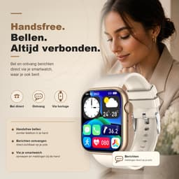 Cinturio Prestige Goude Smartwatch Heren en Dames - Stappenteller - Bluetooth Bellen - Hartslagmeter - Slaapmonitor - 100+ Sportmodi - IP67 - iOS & Android - Goud — thumbnail 4