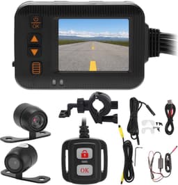 Dailygoody Motorfiets Dash Cam - 1080P HD - Waterdicht - 2 Inch Scherm - Loop Recording - Geschikt voor alle motorfietsen - Zwart — thumbnail 1