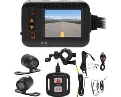 Dailygoody Motorfiets Dash Cam - 1080P HD - Waterdicht - 2 Inch Scherm - Loop Recording - Geschikt voor alle motorfietsen - Zwart