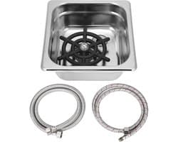 Automatische Bekerwasmachine - Glazenspoeler Bar - Snel Kopjes Reinigen - Hogedruk Reiniging - 20 x 19 x 13 cm - Zilver