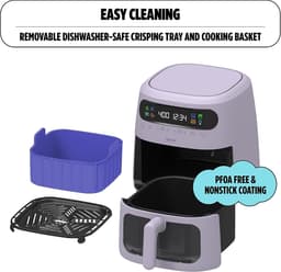 Digitale Airfryer - Heteluchtfriteuse Oven - Gezond Koken - TurboCrisp Technologie - 8 Liter Capaciteit - Lavendel — thumbnail 5