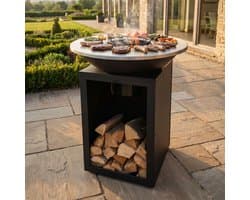 ASH - Solaris - XXL - Plancha barbecue met grillring - Buitenkoken - Plancha BBQ - Plancha Bakken - Zwart - Grillring