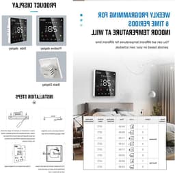 Slimme Thermostaat - Wifi Thermostaat - Energie Besparen - App & Spraakbediening - 86 x 86 mm - Zwart — thumbnail 5