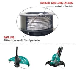 Drie vervangende spoelen geschikt voor Bosch Universal GrassCut 18V 26/18V 260/18/18 26/18 260 grasmaaiers, geschikt voor grasmaaier F016800570 en spoeldop 1600A01R5J (6 geschikt voorer, 1,6 mm). — thumbnail 2