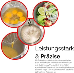 Keukenmachine - Mixer Deegmaker - Bakken en Koken - Planetair Roersysteem - 4.5 Liter Kom - Zwart — thumbnail 5