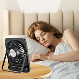 USB Tafelventilator - Stil - Kantelbaar - 5 Snelheden - Ventilator Bureau - Zwart — thumbnail 4
