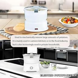 Elektrische Aardappelschiller - Automatische Schilmachine - Snel Groenten Schillen - One-Touch Bediening - Tot 1 kg - Wit — thumbnail 4