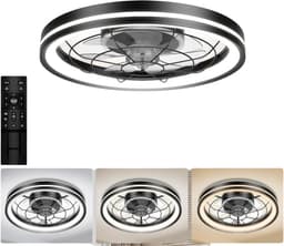 RUX® Plafonniere Met Ventilator - Plafondventilator - Plafondventilator Met Verlichting - Zwart - 51cm x 16cm x 51cm; 5 kg — thumbnail 2