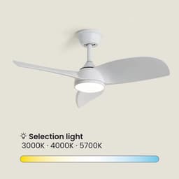 Fantiluxe - Oliver - Plafondventilator met verlichting - Wit - Ø76cm - Afstandsbediening - Met lamp - Plafond ventilator - Slaapkamer — thumbnail 3