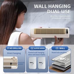 Koeler, draagbare koeler, stille ventilator met drie snelheden, Geschikt voor kantoren, keukens en slaapkamers (beige) — thumbnail 2