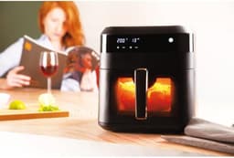 Heteluchtfriteuse - Airfryer Keuken - Gezond Bakken - Zichtbaar Bakvenster - 63 Liter - Zwart — thumbnail 5