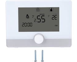 Slimme Thermostaat - Digitale Regelaar - Verwarming Instellen - App Bediening - Wandhangend - Wit