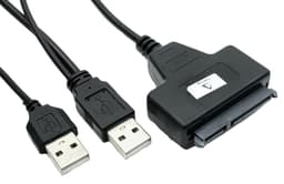 SATA naar USB Adapter - Externe Harde Schijf - Data Overzetten - Dubbele USB Poorten - 25 cm - Zwart — thumbnail 3