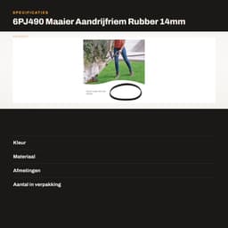 Dailygoods- Aandrijfriem Rubber 14mm Breedte - Gesloten Lus - 490mm Omtrek - Compatibel met Qualcast M2E1032M/M2E1232M - Duurzaam - Slijtvast - Grasmaaierriem — thumbnail 3