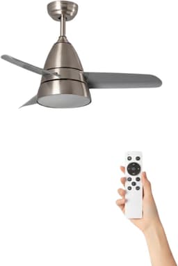 Fantiluxe - Holmstrom - Plafondventilator met verlichting - Zilver - Ø91cm - Afstandsbediening - Met lamp - Plafond ventilator - Slaapkamer — thumbnail 1