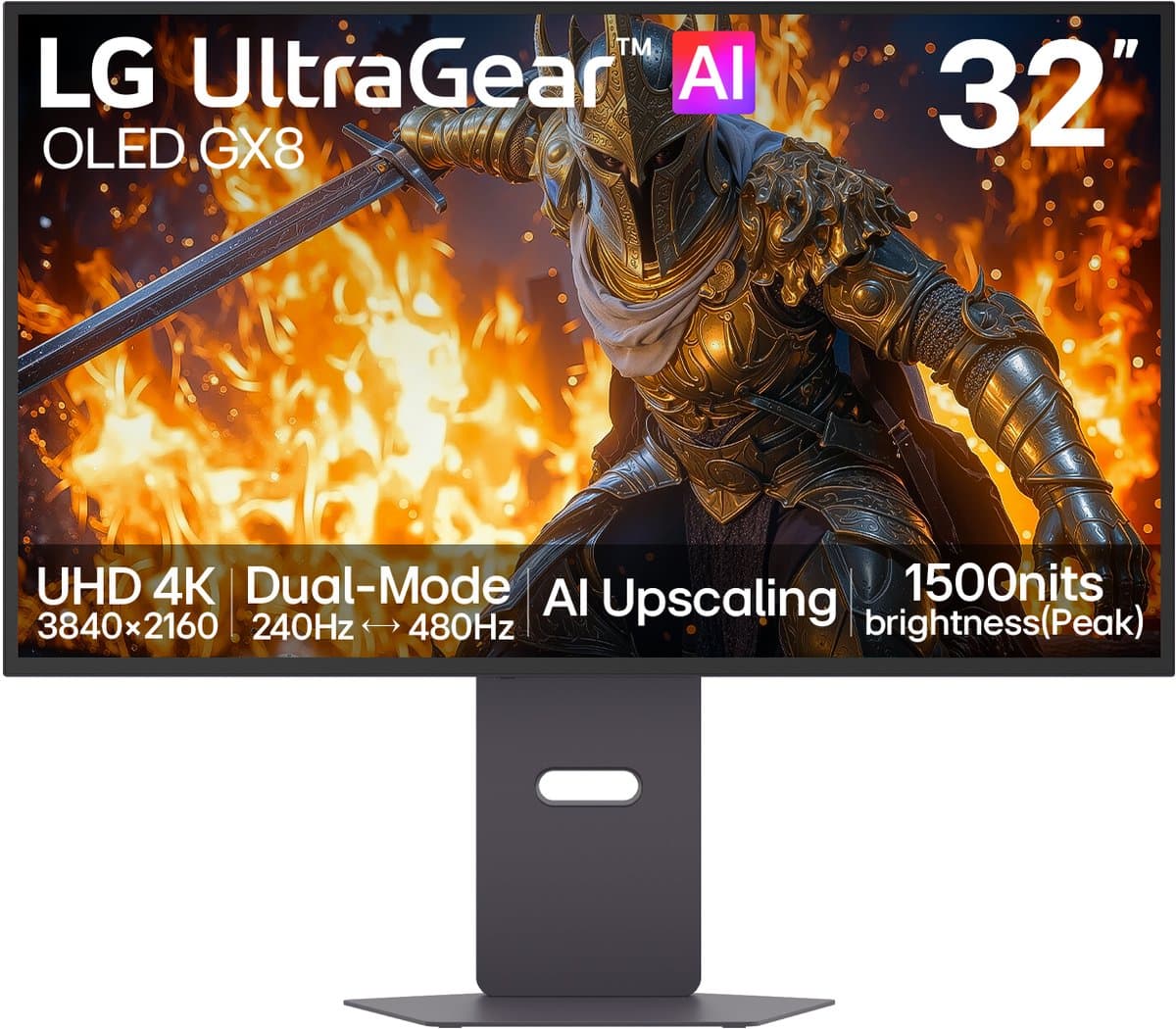 LG UltraGear 32GX870B-B - 4K Tandem OLED Gaming Monitor - Dual-Mode 240 <-> 480 hz - 32 inch — afbeelding 1
