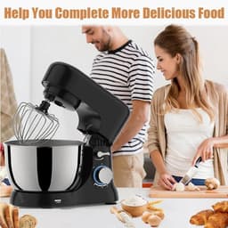 Staande mixer, keuken elektrische mixer met 4,5 Qt kom, 6+ snelheden, 1300W, inclusief deeghaak, platte klopper en draadgarde voor thuis koken — thumbnail 2