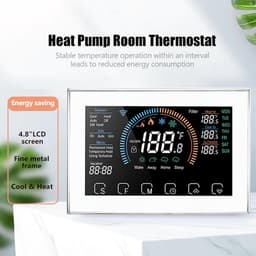 Slimme Thermostaat - Warmtepomp Bediening - Energie Besparen - App en Spraakbesturing - LCD Kleurenscherm - Wit — thumbnail 4