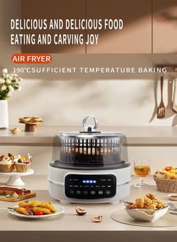 Heteluchtfriteuse - Multicooker - Gezond Koken - 360° Circulerende Verwarming - 5 Liter - Blauw — thumbnail 2