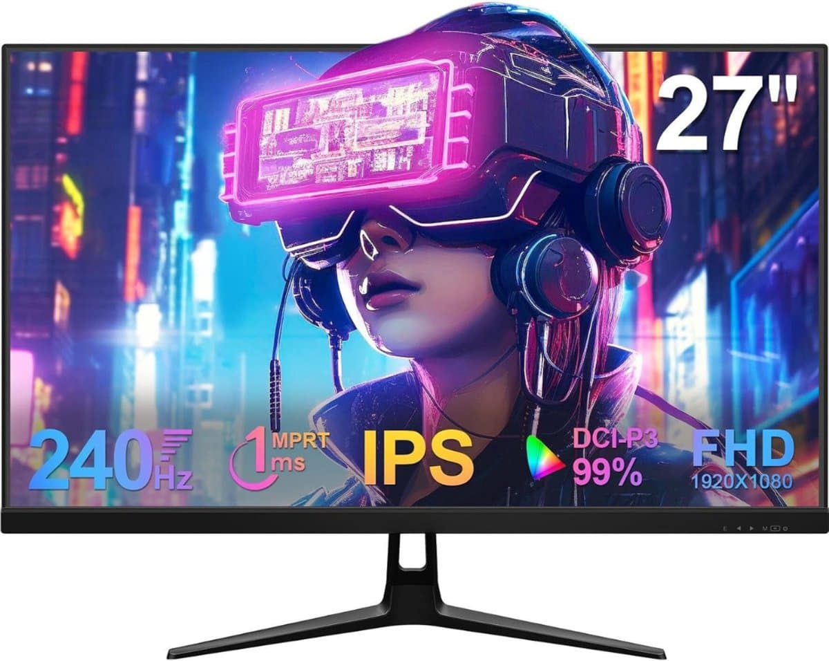 RUX® Gaming Monitor 240hz - Gaming Monitor -Zwart - 16cm x 62cm x 46cm; 5 kg — afbeelding 1