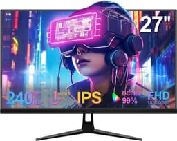 RUX® Gaming Monitor 240hz - Gaming Monitor -Zwart - ‎‎16cm x 62cm x 46cm; 5 kg — thumbnail 1