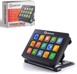 Quarum Streaming Deck – Macro Keyboard met 15 Programmeerbare LCD Toetsen – Voor Streaming, Gaming, OBS, Twitch, Werk & Productiviteit – RGB – USB-C – Windows & Mac — thumbnail 1