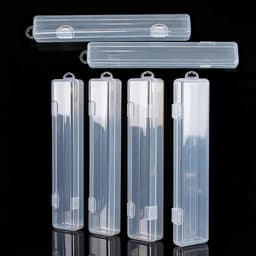 Set van 6 Bestekdozen - 27 cm Plastic, Draagbare Opbergdoos voor Herbruikbare Eetstokjes, Lepel en Vork, Ideaal voor Buiten, Reizen en Kamperen — thumbnail 1