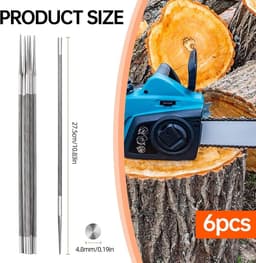 Set van 6 4.8mm Kettenslijpbestanden - Carbon Staal, Voor Chainsaw en Grasmaaier — thumbnail 5