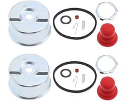 NTH products- Carburateur Reparatieset - 2x Vlotterbak - 2x Naald Zitting Kit - 2x Primer Lamp - Roestvrij Staal/Rubber - Compatibel met Tecumseh - Carburettorset