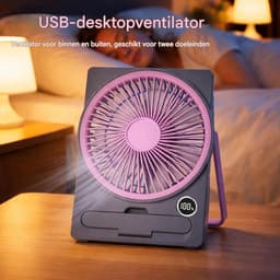 longziming -Draagbare Ventilator - Reizewaaier - Tafelventilator - 180° Draaibaar - Ophangbaar Design - Duurzaam Plastic - Fluisterstil Motor - Ideaal Voor Reizen - 1 Stuk — thumbnail 5