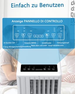 Danky Mobiele Airco 9000 BTU - Mobiele Airconditioner 3-in-1 (Koelen, Ontvochtigen, Ventileren) - 2.6kW - Geschikt Voor Ruimtes Tot 20-35 m² - Slaapmodus - 24-uurs Timer - Afstandsbediening - Energieklasse A — thumbnail 3