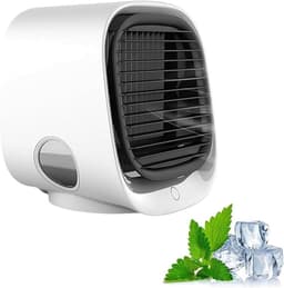 Draagbare Air Cooler - Ventilator Luchtkoeler - Persoonlijke Verkoeling - Met Nachtlampje - 16x15x14cm - Blauw — thumbnail 1