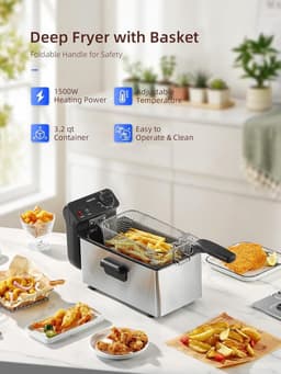 Friteuse - Airfryer - Lekkere Snacks - Cool Zone - 3 Liter - Zilver — thumbnail 2