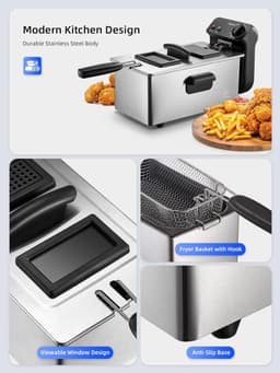 Friteuse - Airfryer - Lekkere Snacks - Cool Zone - 3 Liter - Zilver — thumbnail 3