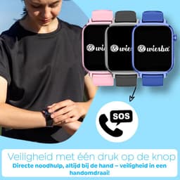 Wiesba WB13 - smartwatch kinderen - gps horloge kind - kinderhorloge bellen - gps tracker kinderhorloge - kinderhorloge met gps - kinderhorloge - Zwart — thumbnail 5